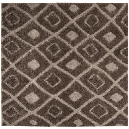 Safavieh 6 ft.-7 in. x 6 ft.-7 in. Olympia Shag Power Loomed Square Area Rug, Mushroom OSG319C-7SQ